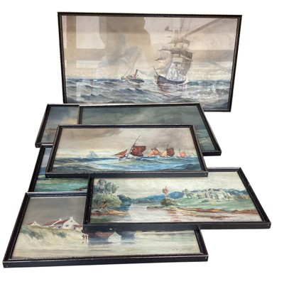 Lot 723 - W E J Deans (Royal Worcester artist), seven various watercolours