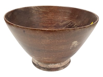 Lot 993 - 1970s silver based mahogany bowl, 25cm diameter