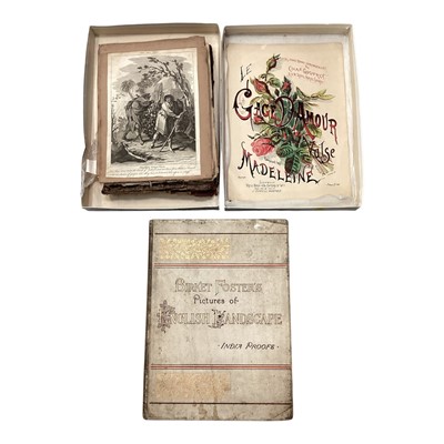 Lot 719 - Birket Foster's Picrtures of English Landscape, India Proofs, limited edition 232 of 1000, together with a partial scrapbook of engravings
