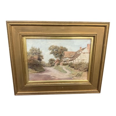 Lot 1105 - Wilmot Clifford Pilsbury (1840-1908) watercolour, Croft House, Worcestershire, titled to Fine Art Society label verso, 28 x 36cm, glazed frame