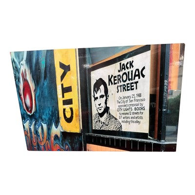 Lot 1112 - David Goodyear (contemporary) print on metal - Jack Kerouac street, signed verso, 25 x 37cm