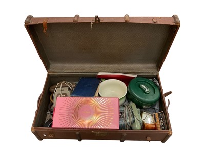Lot 462 - Two trunks containing vintage telephones and sundries