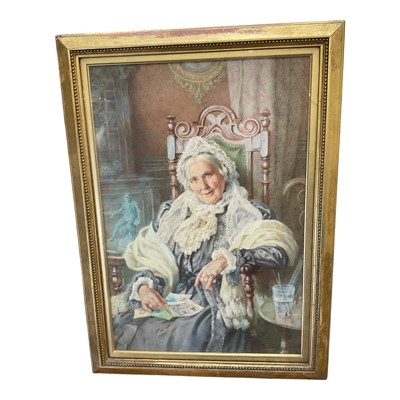 Lot 1123 - Charles Gregory (1849-c.1920) portrait of an elderly lady seated signed, 54 x 47cm, glazed gilt frame, and another similar. (2)