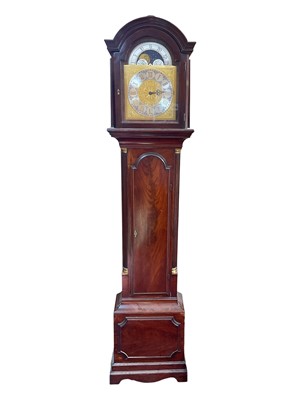 Lot 336 - Contemporary Emperor Clock Co. Ltd. Longcase clock with three weights and two pendulums present, together with another longcase clock movement and a wall barometer