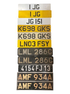 Lot 310 - Group of vintage and modern registration plates