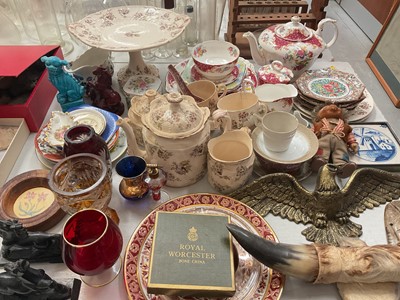 Lot 308 - Paragon teaware, other ceramics, glass, ornaments, a wall hanging and other items