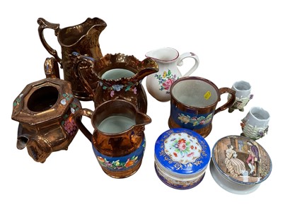 Lot 35 - Group of copper lustre and other china