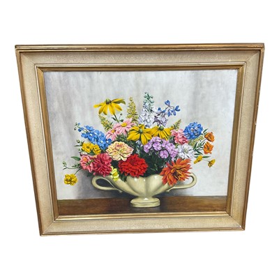 Lot 1139 - Alfred Lyndon Grace (1867-1949) oil on canvas, Still life of flowers in a vase