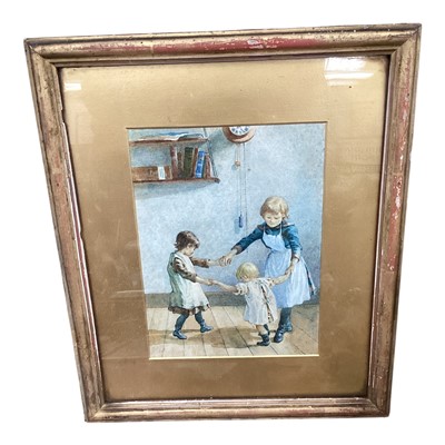 Lot 1155 - English School, ealry 20th century, watercolour - Children Playing, in glazed gilt frame