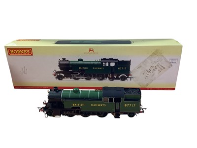 Lot Hornby OO Gauge BR lined green British Railways2-6-4T Thompson L1 tank engine 67717 ~ R2959X and BR lined black 0-4-4 Class M7 tank engine 30051, both with boxes (previously displayed) (2)