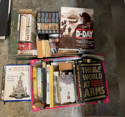 Lot 211 - To boxes of military related books