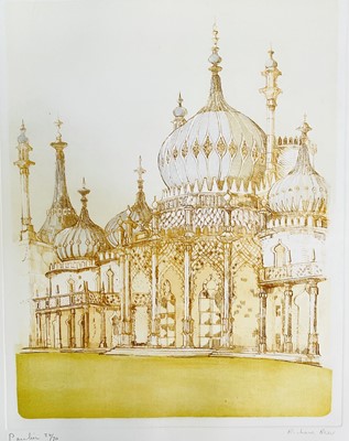 Lot 324 - Richard Beer (1828-2017) signed limited edition etching - Pavilion, 34/70, unframed, 77cm x 59cm