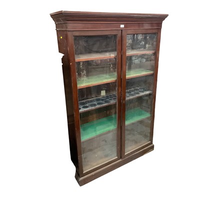 Lot 1305 - Victorian mahogany bookcase with shelved interior enclosed by two glazed doors, 118cm wide, 39cm deep, 178cm high