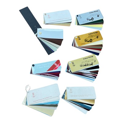Lot 27 - Group of eight 1970's - 1990's Rolls - Royce and Bentley paint swatches, (8).