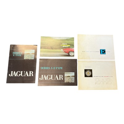 Lot 30 - Group of five Jaguar E - Type sales brochures and three handbooks, (8).