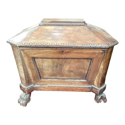 Lot 1315 - Nineteenth century mahogany cellarette with lead interior, 64cm x 53cm x 55cm high approximately