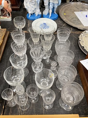 Lot 160 - Four 19th Century cut glass rummers and other glassware.