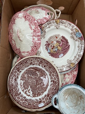 Lot 468 - Two boxes of 19th century and later Ironstone, Stoneware and pottery to include Spode (2 boxes)