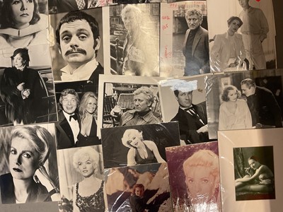 Lot 325 - Collection of vintage press photographs including Marilyn Monroe, Barry Foster, David Jason, and other celebrities, together with train, car and motorbike photographs and other ephemera (1 box)<...
