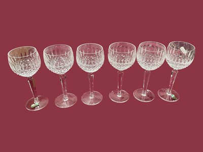 Lot 334 - Set of six Waterford Crystal wine glasses