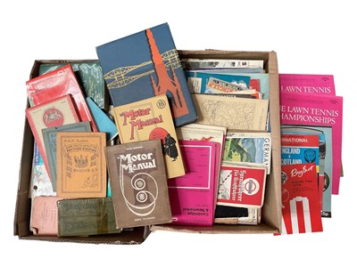 Lot 343 - Collection of vintage and later ordnance survey maps, road maps, GB and world, books etc (2 boxes)