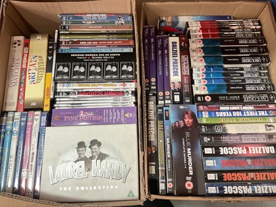 Lot 344 - Five boxes of DVDs including box sets