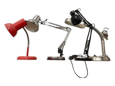 Lot 345 - Group of anglepoise style lamps and other table lamps