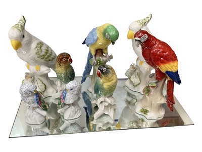 Lot 84 - Group of porcelain parrots and other birds including Karl Ens, Sitzendord and Vista Alegre