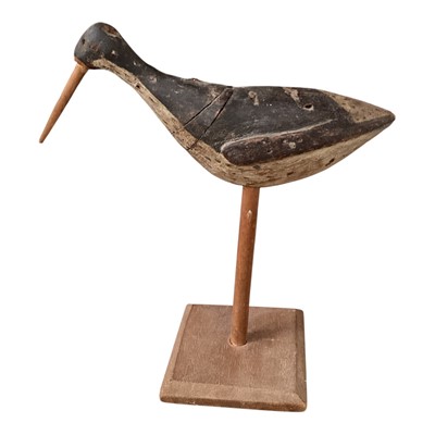 Lot 98 - Antique Folk Art carved and painted decoy, on later stand