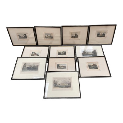 Lot 1226 - Group of 19th century Essex related book plates including Thorndon Hall, St. Osyth Priory, Boreham Hall, Mistley Hall, Gosfield Hall and others, all in matching glazed frames (11)