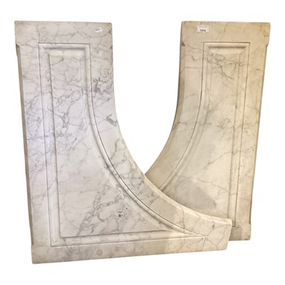 Lot 1410 - Pair of early Victorian white Carrara marble spandrels/fireplace insert