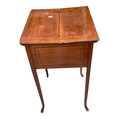 Lot 1360 - Edwardian inlaid mahogany work table