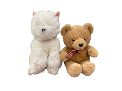Lot 442 - Hamley white fluffy dog and Russ bear (2)