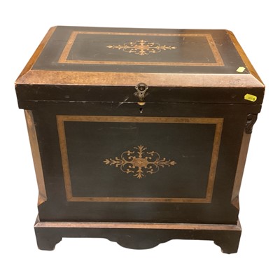 Lot 1469 - Victorian walnut and ebonised music box