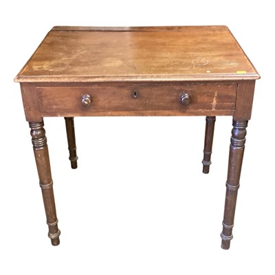 Lot 1441 - Victorian mahogany writing table with single drawer