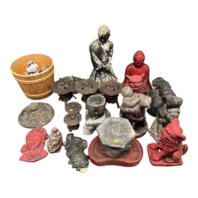 Lot 1409 - Selection of garden ornaments and statues.