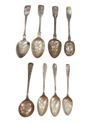Lot 936 - Group of Georgian and later silver spoons