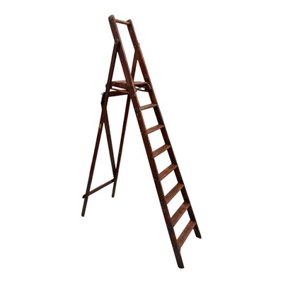 Lot 1407 - Slingsby pine folding step ladder. Measuring approximately 181cm to top level and and 162cm to top rung.