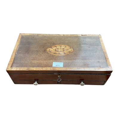 Lot 471 - Georgian inlaid letter writing box with two drawers (1)