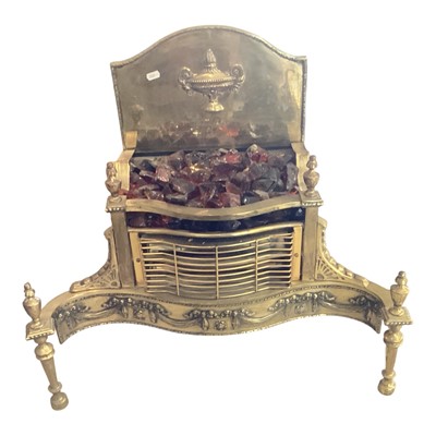 Lot 1413 - Brass electric fireplace