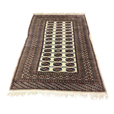 Lot 1421 - Eastern rug with central medallions blue, red and cream ground, 185cm x 121cm
