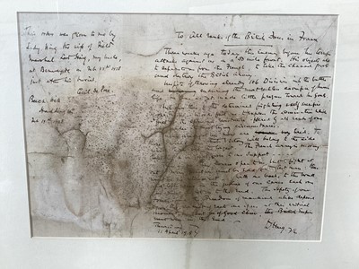 Lot 477 - Framed copy handwritten letter signed D Haig fm (Field Marshall Douglas Haig, 11 April 1918 (1)