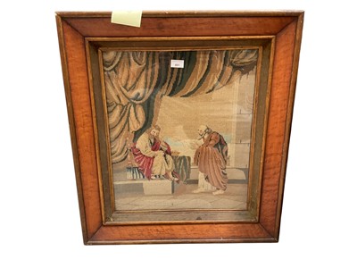 Lot 481 - Antique needlepoint tapestry depicting traditional biblical scene, framed (1)