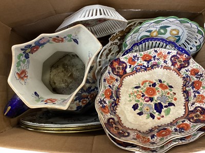 Lot 492 - Mason ewer, ceramics and glassware (2 boxes)