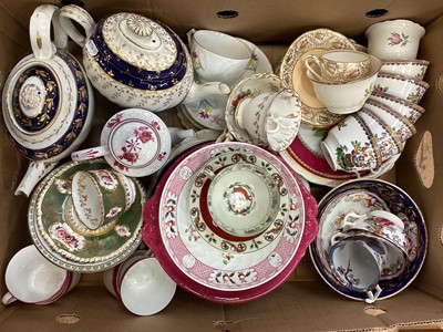 Lot 504 - Selection 18th, 19th & 20th century English porcelain tea ware (1 box)