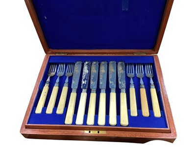 Lot 505 - Selection of canteens of different cutlery, candle holders and pewter mugs