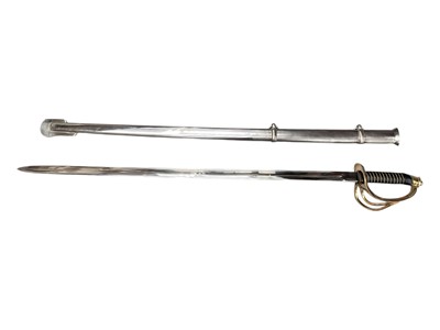 Lot 523 - Replica American cavalry sword in steel scabbard