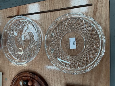 Lot 393 - Pair of Waterford Crystal, cut glass cake plates, each 20.5cm in diameter, (2)