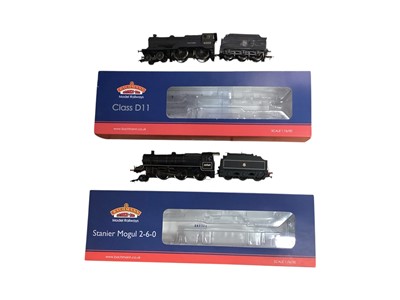 Lot Bachmann OO Gauge BR black early emblem 4-4-0 Class D11 Prince Albert tender locomotive 62663, with box 31-146 and BR lined black early emblem 2-6-0 Stanier Mogul tender locomotive 42969, with b...