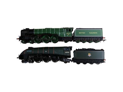 Lot Bachmann OO Gauge BR lined green early emblem 4-6-2 Class A4 Kingfisher 8-wheel tender locomotive 60024 & British Railways lined green 4-6-2 Class A1 W.P.Allen 8-wheel tender locomotive 601...